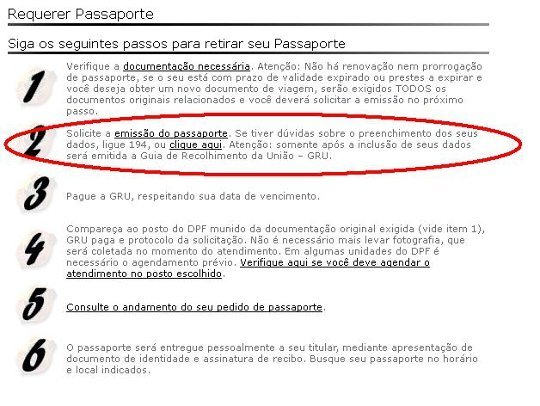 Tirar passaporte: passo 2: requerer passaporte